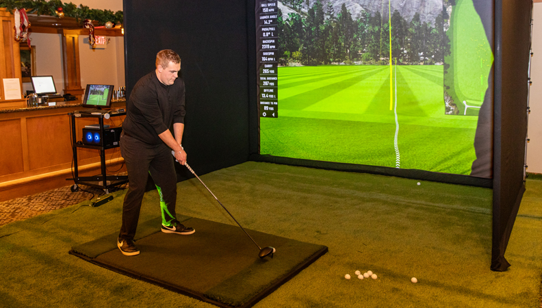 Indoor golf simulator.