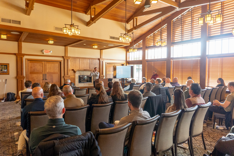 Public speaker at the country club.